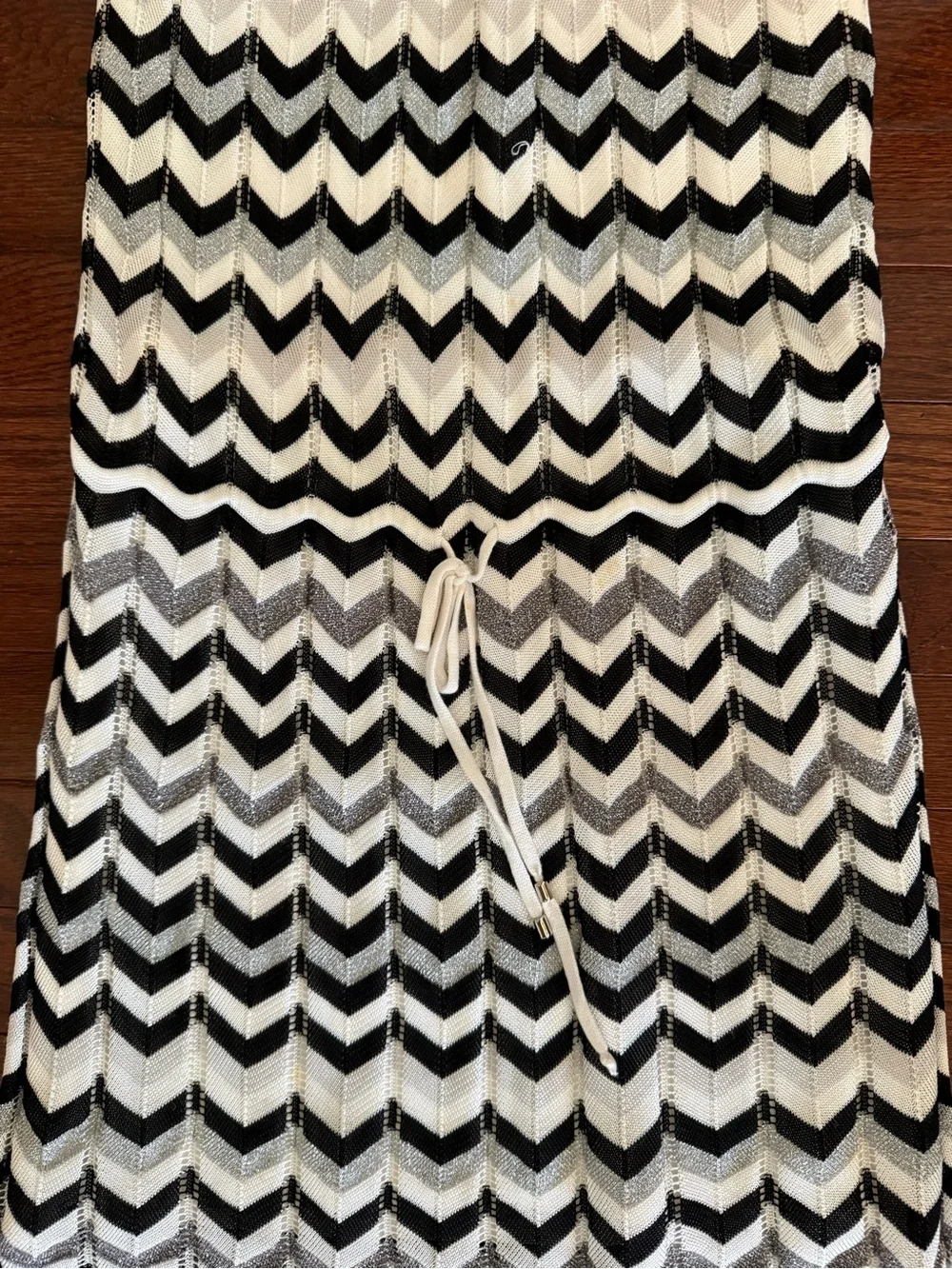 White House Black Market Black & White Chevron Knit Dress